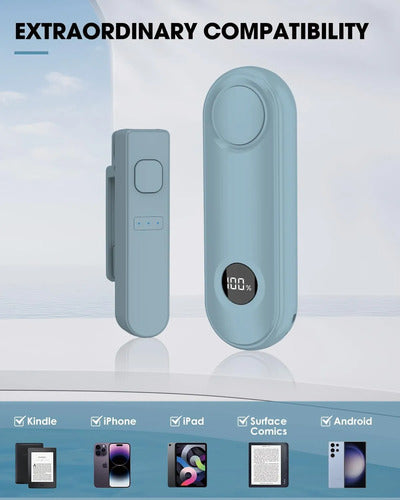 Girador De Páginas Con Control Remoto Para Kindle Paperwhite Azul Acero