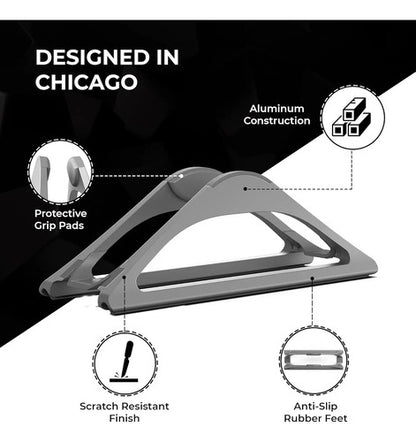 Soporte Vertical Ajustable Para Laptop Gris