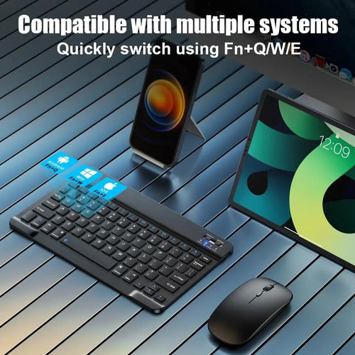 Teclado Bluetooth Inalambrico Para Tablets Negro