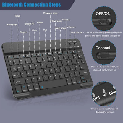 Teclado Bluetooth Inalambrico Para Tablets Negro