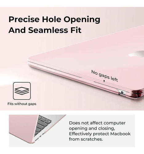Carcasa Funda Transparente Para Macbook Air 13.6' Rosa