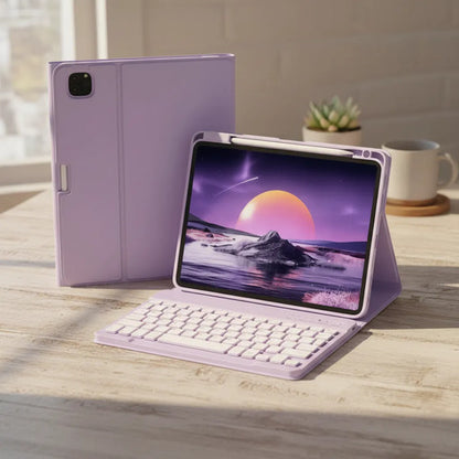 Funda Con Teclado Para iPad Air 11  Y Pro 11 M4 Lila
