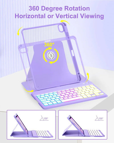Funda Con Teclado Para iPad Air Púrpura