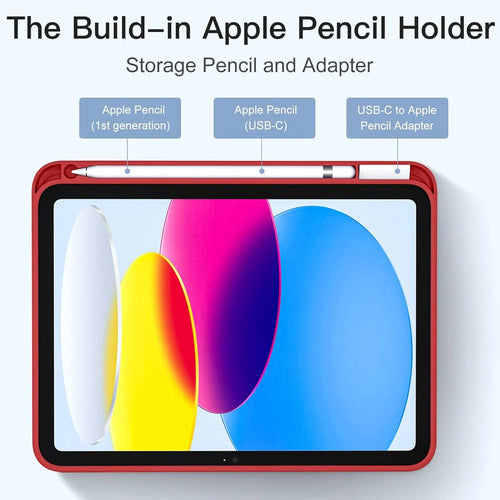 Funda Akkerds Para iPad A16 De 11a Gen Y iPad 10.9  2022 Rojo
