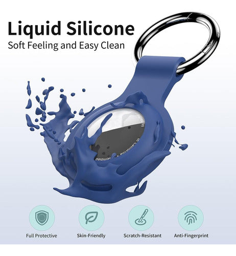 Juego De 4 Llaveros De Silicona Compatibles Con Apple Airtag Verde Lima