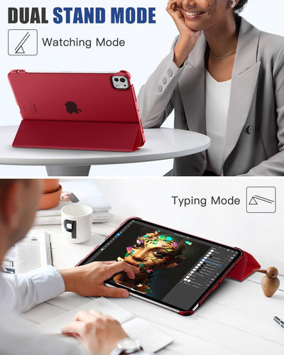 Funda Para iPad Pro 11'' 2024 (5ta Gen) Roja Rojo