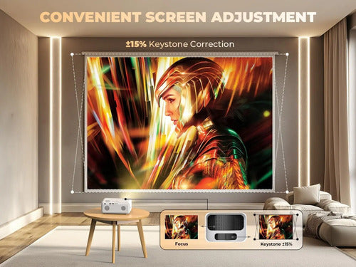 Proyector Mini Portátil Wifi Bluetooth 450 Ansi 1080p Blanco