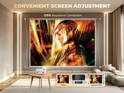 Proyector Mini Portátil Wifi Bluetooth 450 Ansi 1080p Blanco