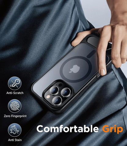 Funda Magnética Temdan Para iPhone 16 Pro Max Con Soporte Negro
