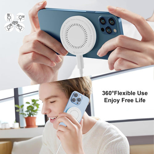 Cargador Inalámbrico Compatible Con iPhone Blanco