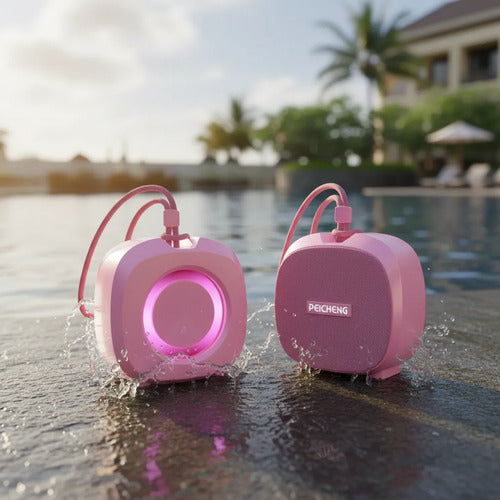 Parlante Bluetooth Portátil Peicheng, Impermeable Rosa Chicle