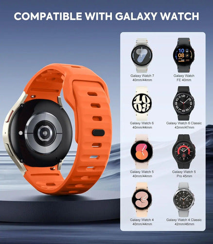 Correa Deportiva Moko Compatible Con Samsung Galaxy Watch Naranja 2.997 Cm