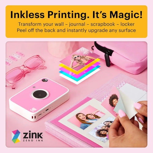 Cámara Digital Kodak Printomatic+ Instant Print 10mp Rosa Rosa