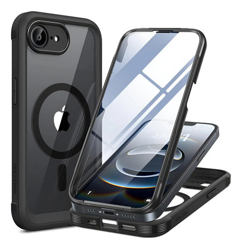 Funda Magnética Miracase Para iPhone 16e 6.1 , Negra Negro