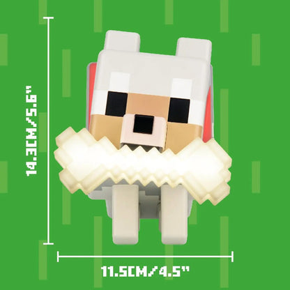 Lámpara Nocturna 3d Minecraft Wolf Globuddies De Paladone