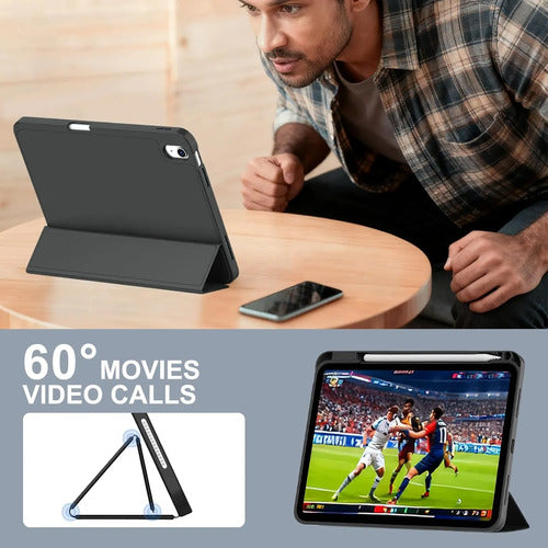 Funda Para iPad A16 / 11 Generacion Con Soporte Para Lápiz Negro