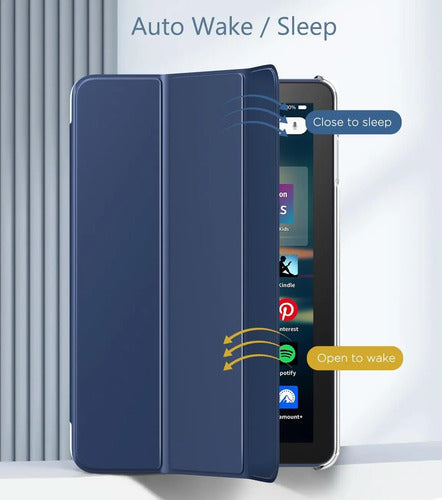 Funda Para Kindle Fire Hd 8 & 8 Plus 12/10th Gen Azul Oscuro