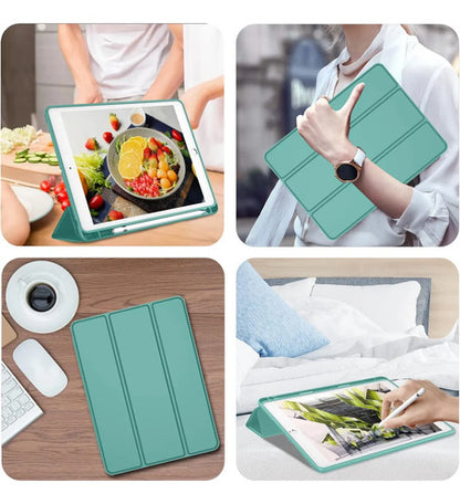 Funda Para iPad 9.7 Con Porta Lápiz Y Protección Completa Verde Musgo
