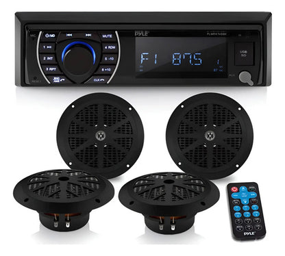 Sistema Estéreo Marino Bluetooth Pyle Plmrkt48bk 6.5 Pul