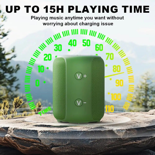 Bocina Portátil Bobtot Bluetooth, Impermeable Verde