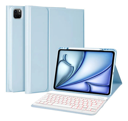 Funda Con Teclado Para iPad Pro 13'' (m4) 2024 Luz Azul