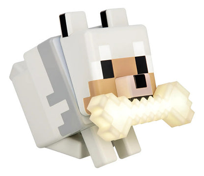 Lámpara Nocturna 3d Minecraft Wolf Globuddies De Paladone