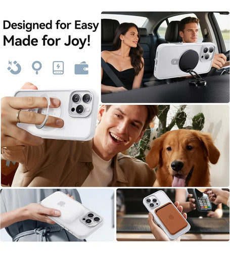 Funda Para iPhone 16 Pro Max Con Soporte Magnética. Blanco