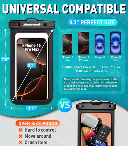 Funda Impermeable Para iPhone 16 15 14 13 Pro Negro Y Verde