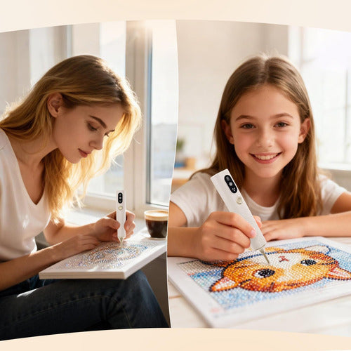 Haroopet Lápiz De Pintura De Diamantes Eléctrico, Sin Cer...