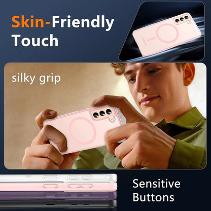 Funda Protectora Magnética Para Samsung Galaxy S21 Rosa Liso