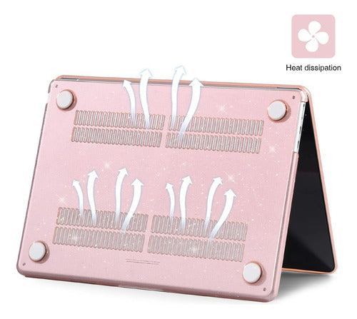 Carcasa Funda Transparente Para Macbook Air 13.6' Rosa