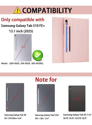 Funda Con Teclado Para Samsung Galaxy Tab S10 Fe+ Plus Rosa