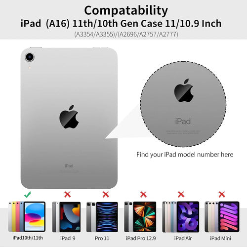 Funda Akkerds Para iPad A16 De 11a Gen Y iPad 10.9  2022 Gris