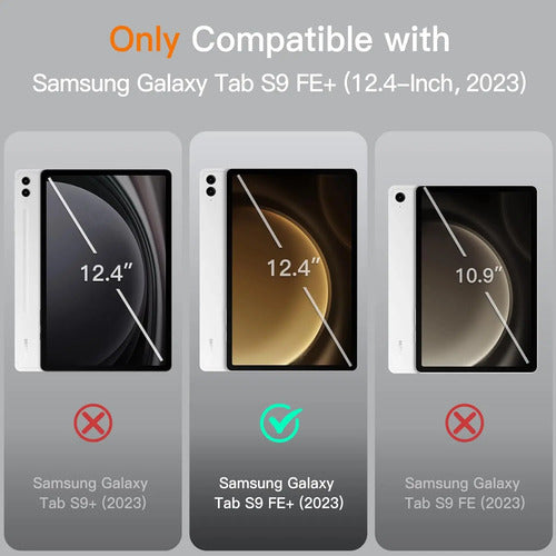 Funda Para Samsung Galaxy Tab S9 Fe+ 12.4' Con Soporte Lapiz Plateado