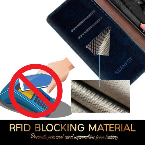 Funda Cartera De Cuero Para Samsung Galaxy S20 Ultra Azul