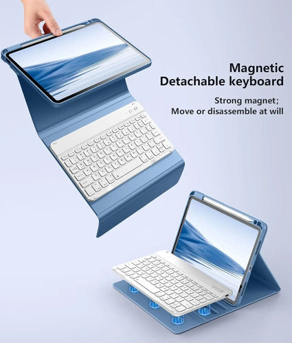 Funda Con Teclado Para iPad Air 11'' M3/m2, 2025 Celeste