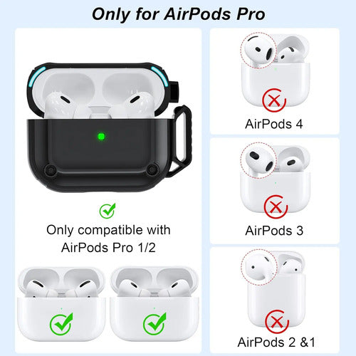 Estuche Para AirPods Pro 2da Generación Con Kit Negro