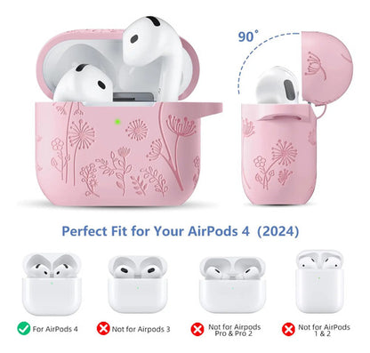 Funda Protectora De Silicona Para AirPods 4 Rosa