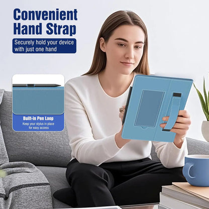 Funda Universal Para Tablet 10.1 Con Soporte Y Correa Azul