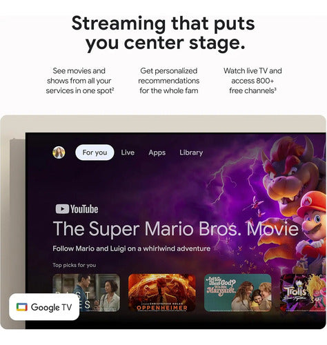 Google Tv Streamer 4k 32gb Control Por Voz Porcelain Blanco De Voz