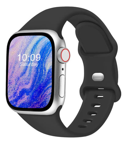 Correa Deportiva De Silicona Para Apple Watch Negro 1 Cm