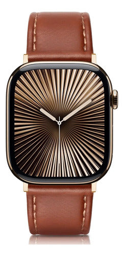 Correa De Cuero Elegante Para Apple Watch Marrón 3.8 Cm