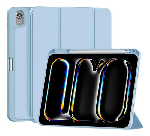 Funda Para iPad A16 / 11 Generacion Con Soporte Para Lápiz Azul Claro