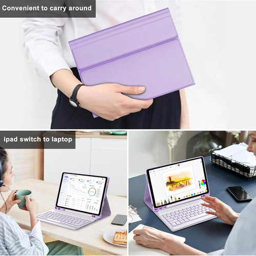Funda Con Teclado Para Lenovo Tab M11 / K11 Lte 11 Pulgadas Morado