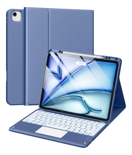 Funda Con Teclado Para iPad Air & Pro Azul