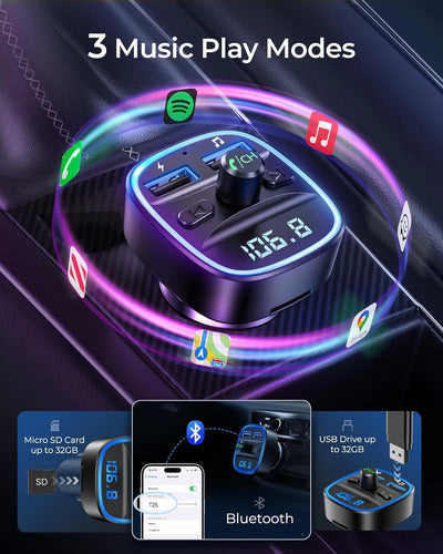 Transmisor Fm Bluetooth Dual Mp3