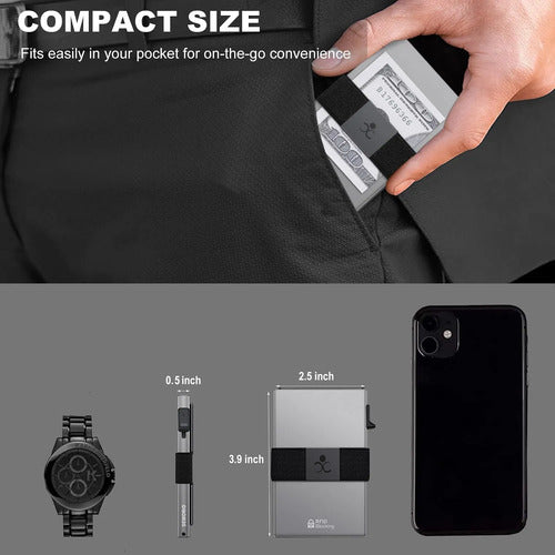 Cartera Semorid Minimalista Para Hombre Con Bloqueo Rfid Gris