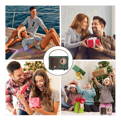 Dosmix Retro Bluetooth Speaker Mini Inalámbrico Verde Verde