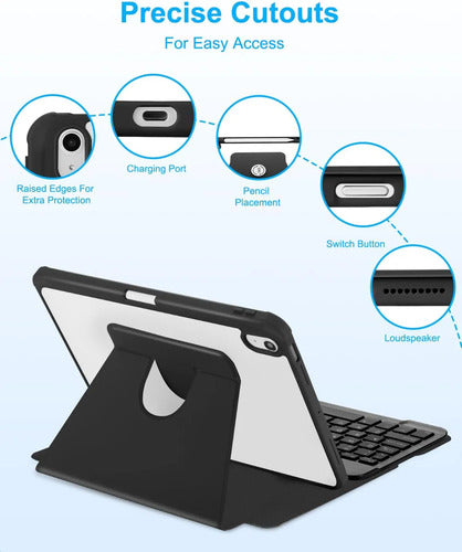 Funda Con Teclado Para iPad Air Negro