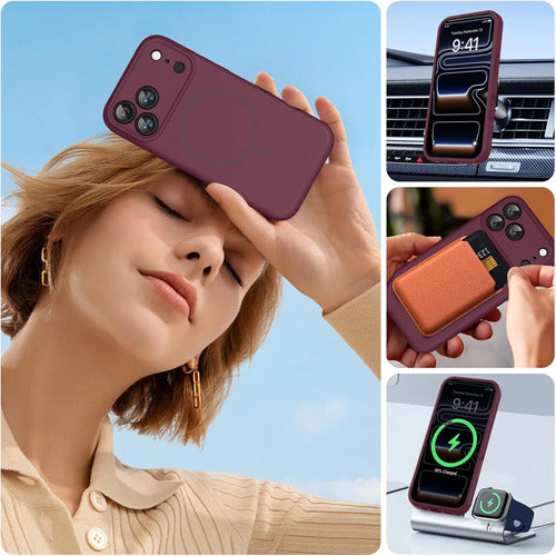 Funda Magnética Miracase Para iPhone 17 Pro Max Bordó